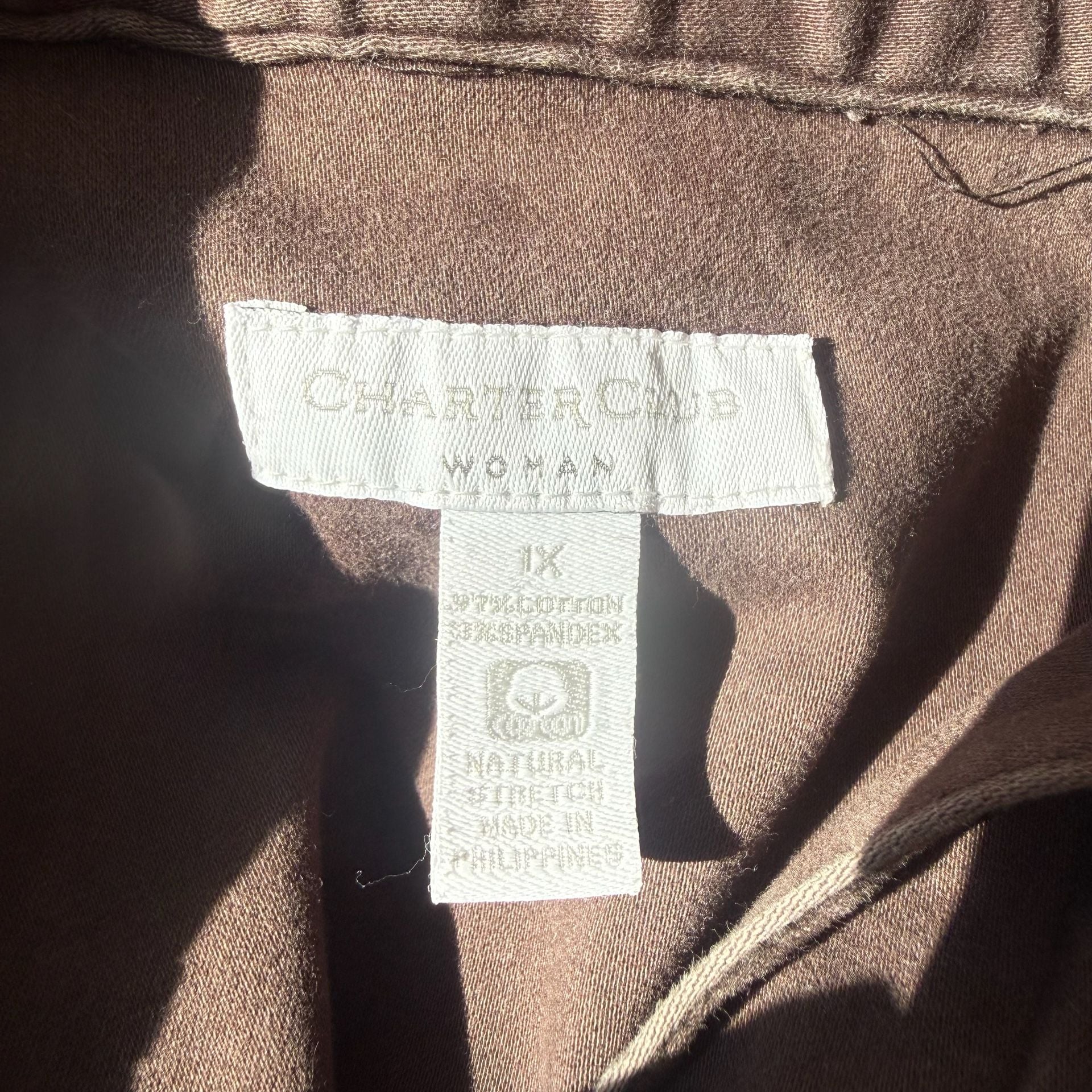 Charter Club Woman Jacket Size 1X Brown Denim 3