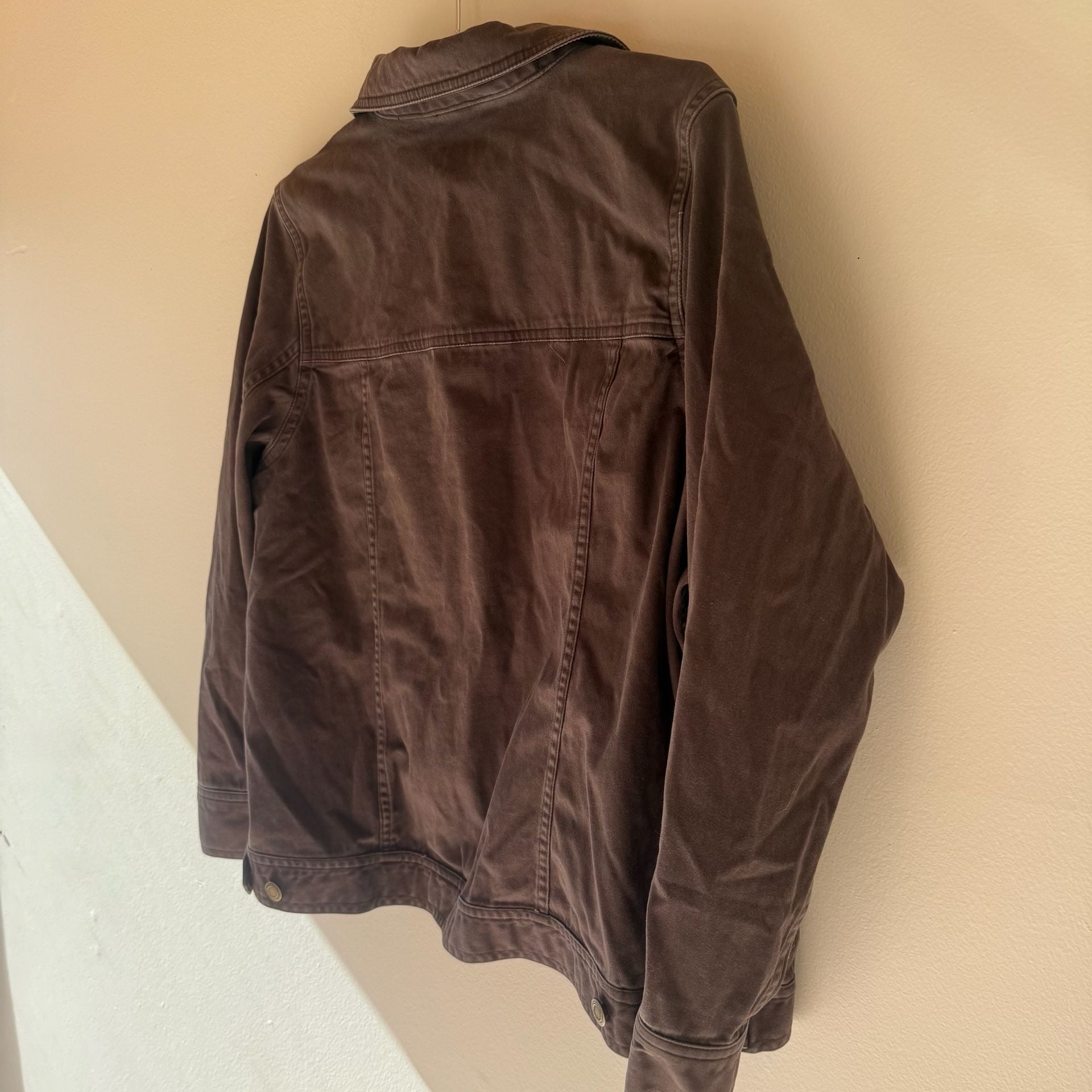 Charter Club Woman Jacket Size 1X Brown Denim 5