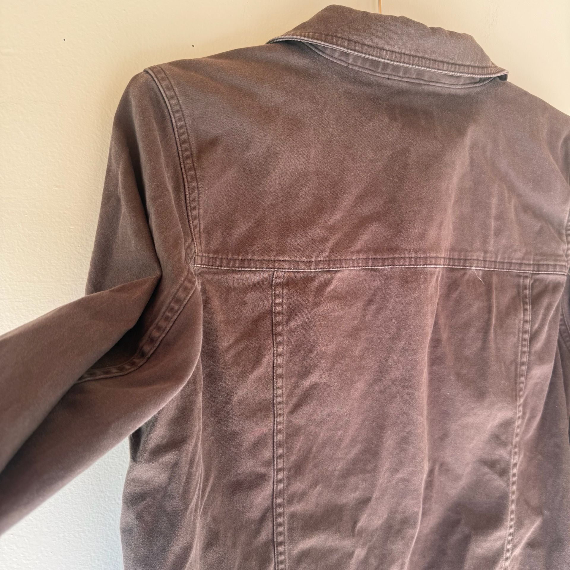Charter Club Woman Jacket Size 1X Brown Denim 10