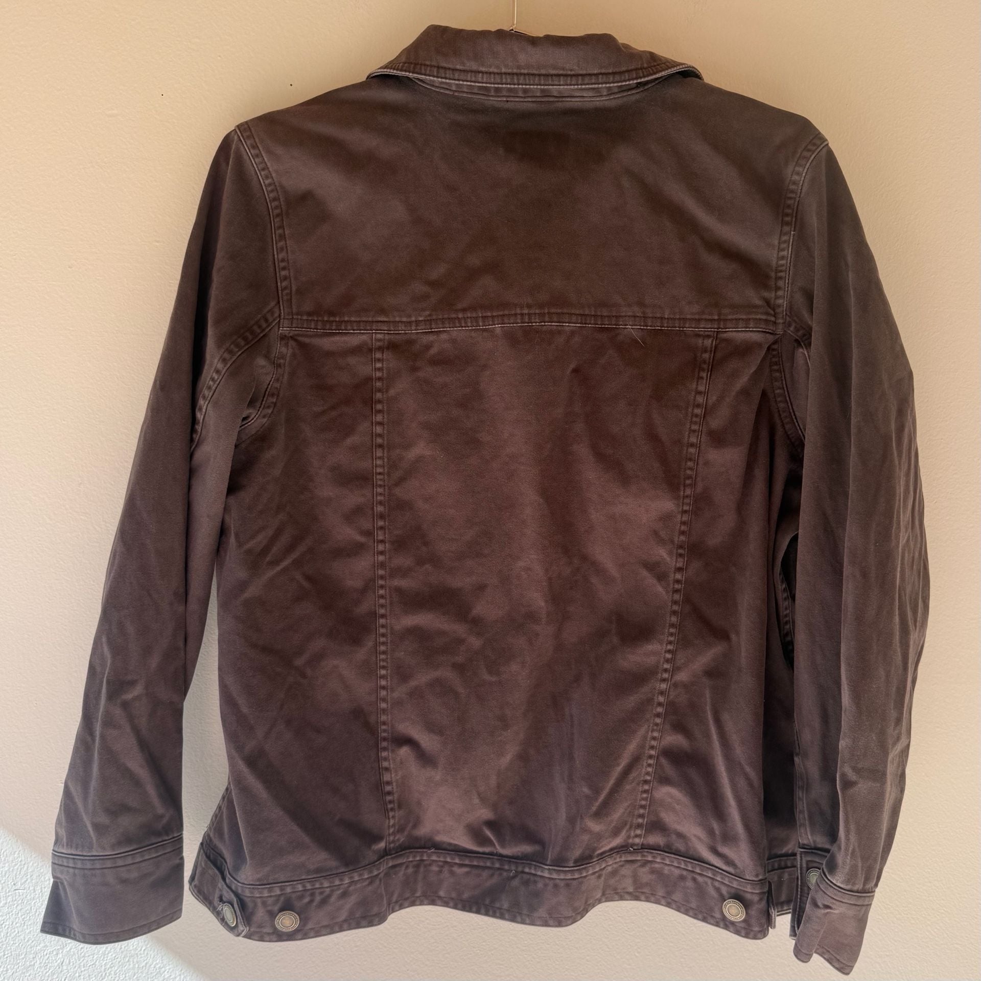 Charter Club Woman Jacket Size 1X Brown Denim 11