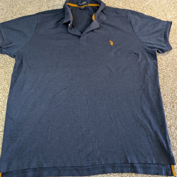 U.S. Polo Assn. Polo Shirt Size XXL Blue Orange Accent Short Sleeve