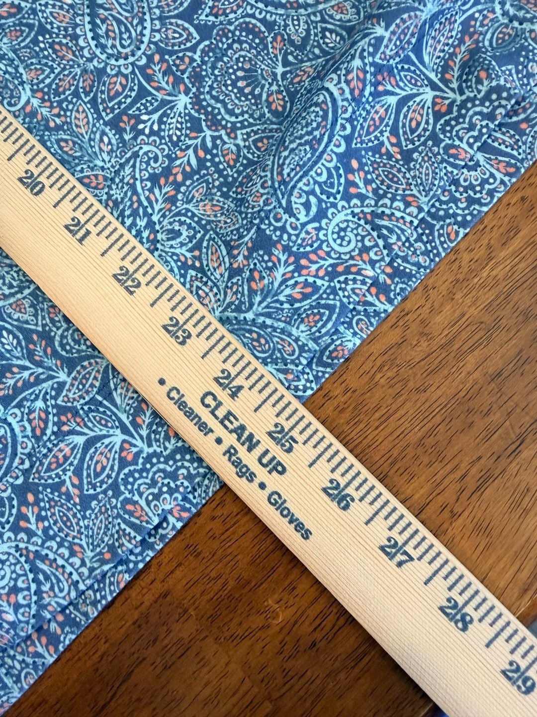 L.L.Bean Split Neck Tee Size 2X-Plus Blue Paisley Supima Cotton 8