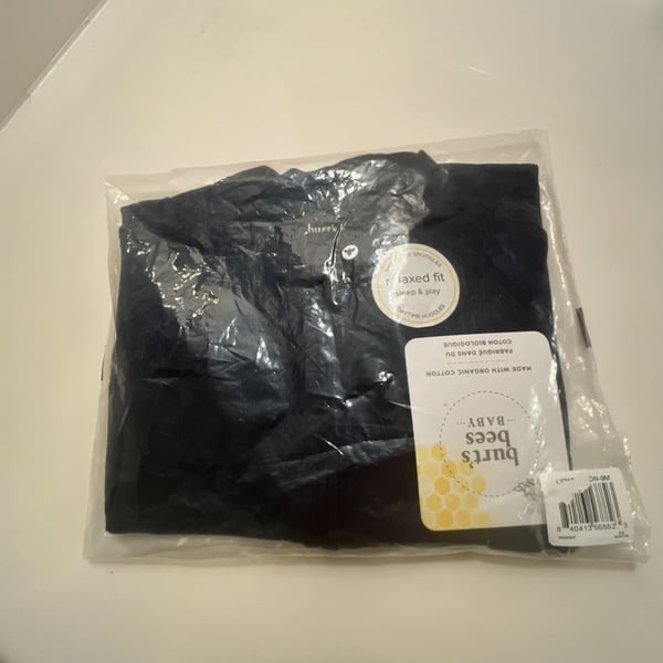 Burt's Bees sleep/play 6-9 months Organic Cotton Black
