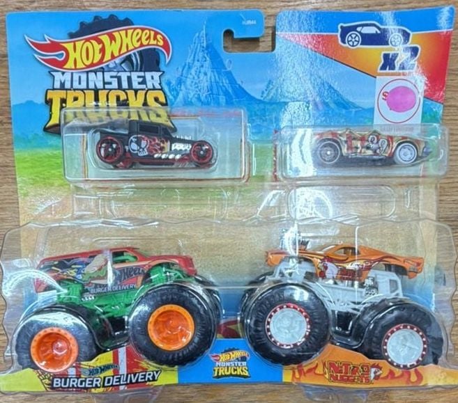 Hot Wheels Monster Trucks Burger Delivery Vs Nitro Nuggets Demolition Doubles 1