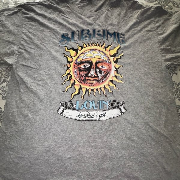 Fruit of the Loom Sublime Lovin' Is What I Got T-Shirt XL Gray Sun Graphic