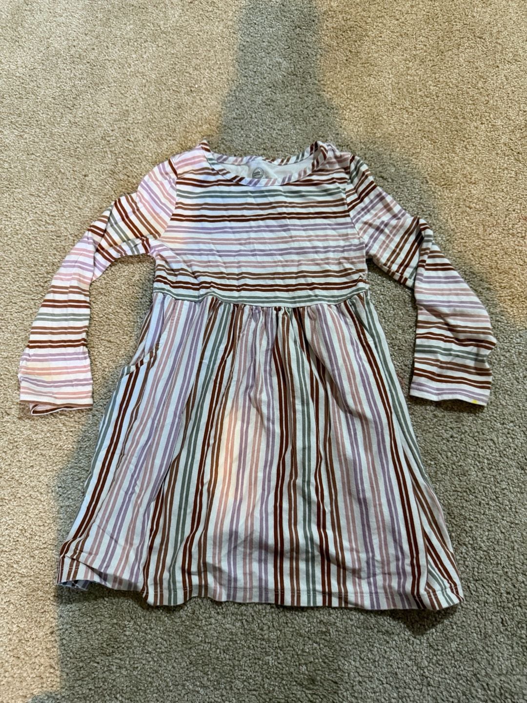 Wonder Nation Striped Long Sleeve Dress Size 4T 2