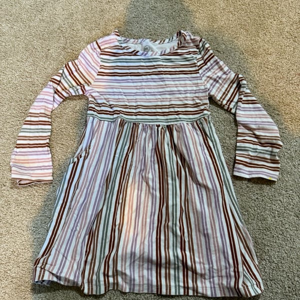 Wonder Nation Striped Long Sleeve Dress Size 4T