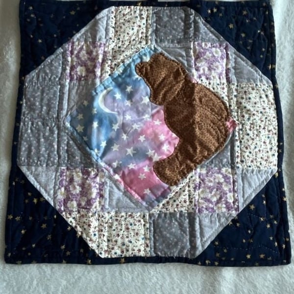Wild Goose Chase Quilt Lonely Teddy Bear 18 in Square