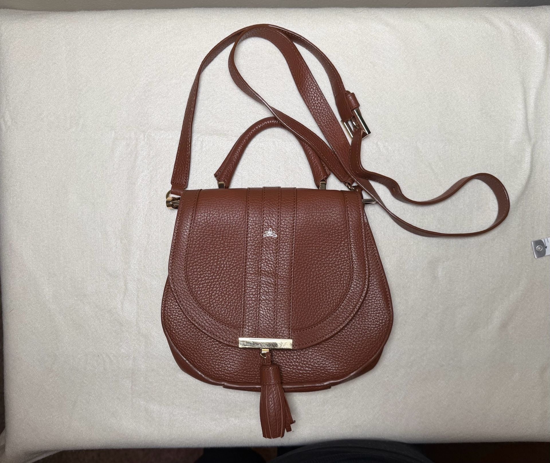 DeMellier Brown Leather Tassel Saddle Bag 2