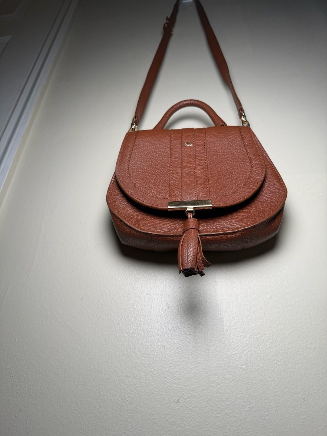 DeMellier Brown Leather Tassel Saddle Bag 4