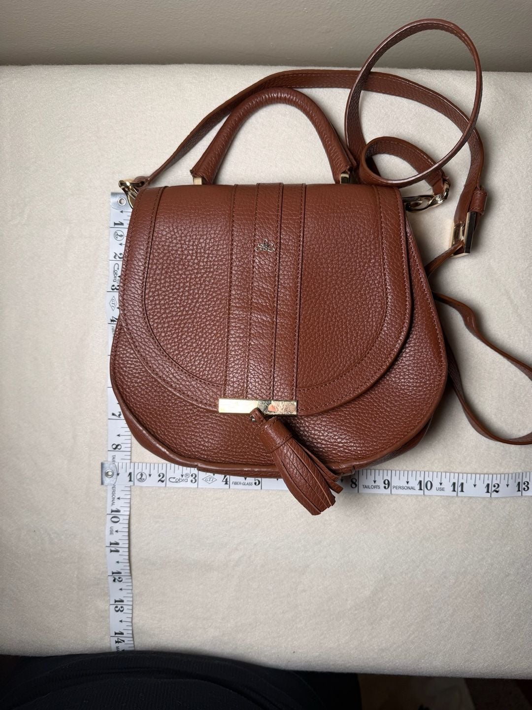 DeMellier Brown Leather Tassel Saddle Bag 5