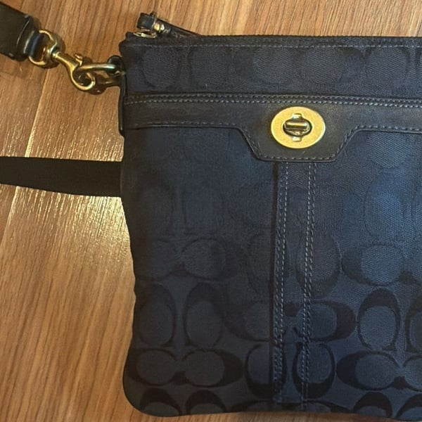 Coach Hampton Signature Swingpack Crossbody Bag Black M0767-40688