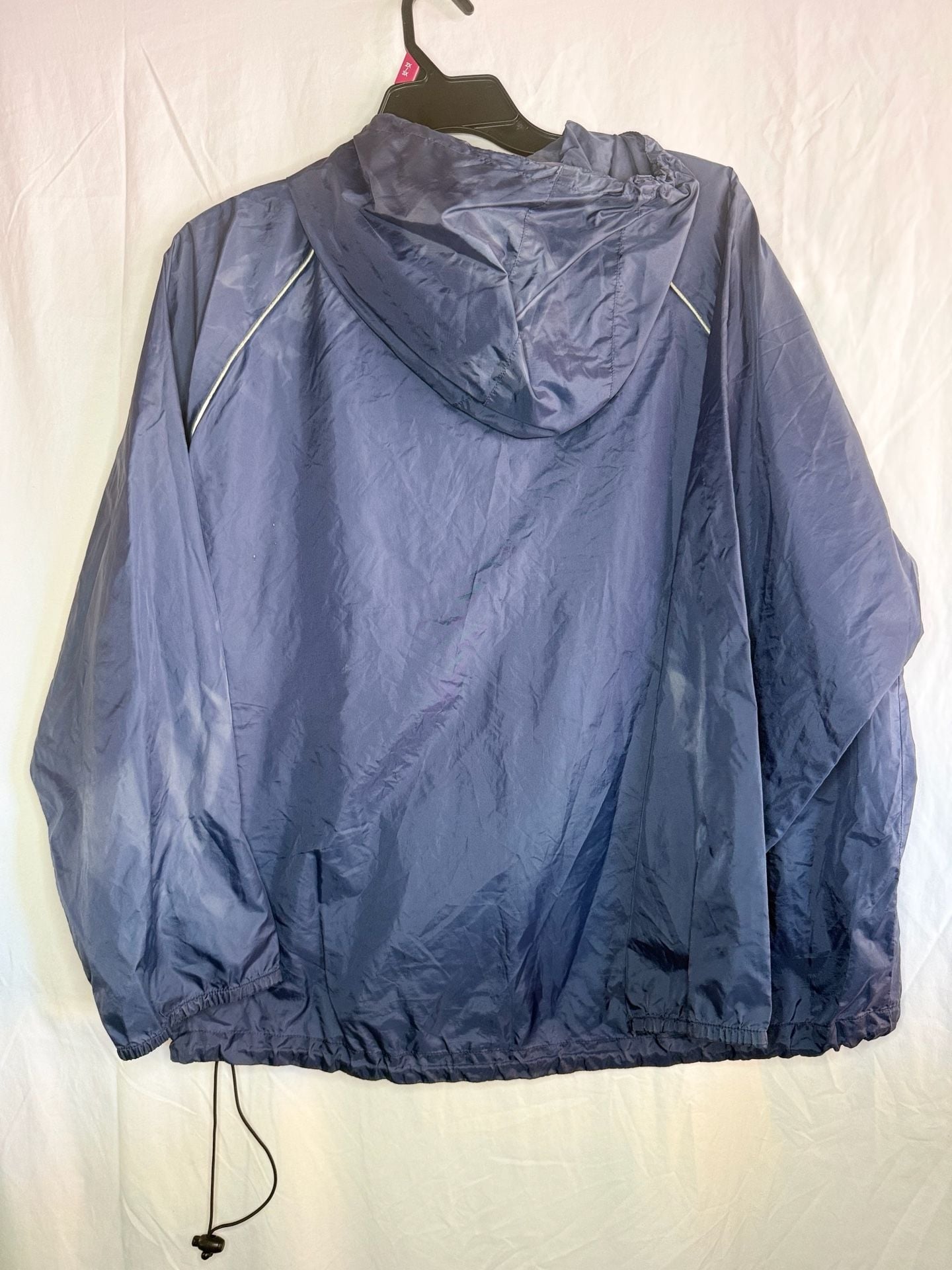Old Navy Windbreaker Jacket Size L Blue Quarter Zip Hooded Pullover 4