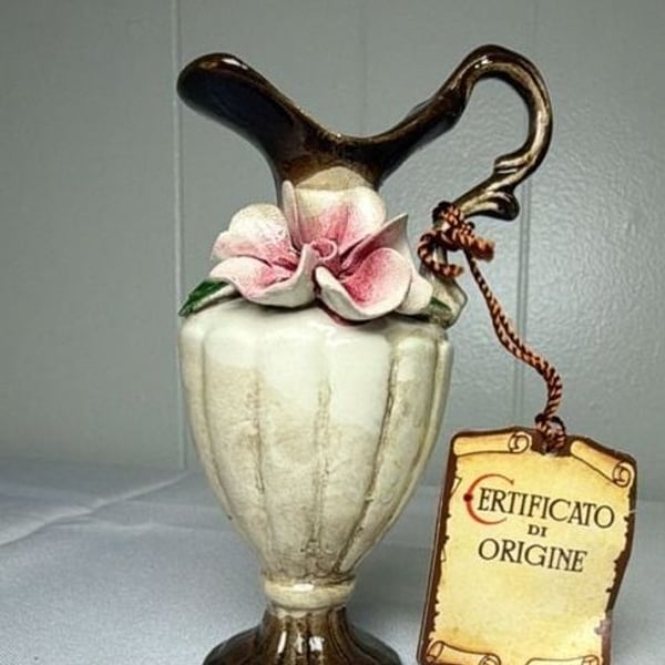 Nuova Capodimonte Small Pitcher with Rose