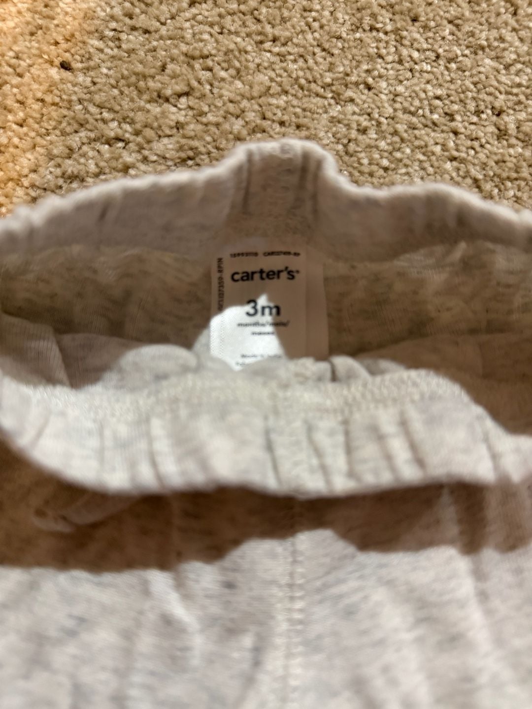 Carter's Pull On Jogger Pants Size 3M Gray Heather Cotton 3