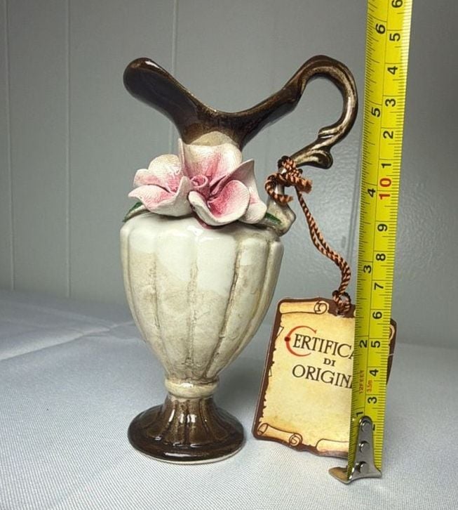 Nuova Capodimonte Small Pitcher with Rose 2