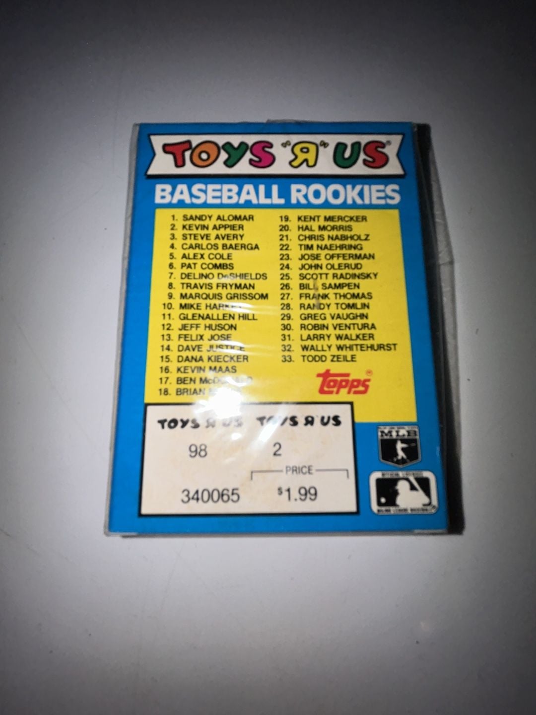 1991 Topps Toys R Us Baseball Rookies 33 Supergloss Photo Cards Sealed Set 2