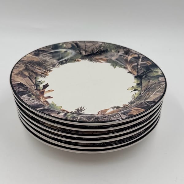 Set of 6 Bass Pro Shops Realtree APG Salad Plate 7.75 Camo Camouflage