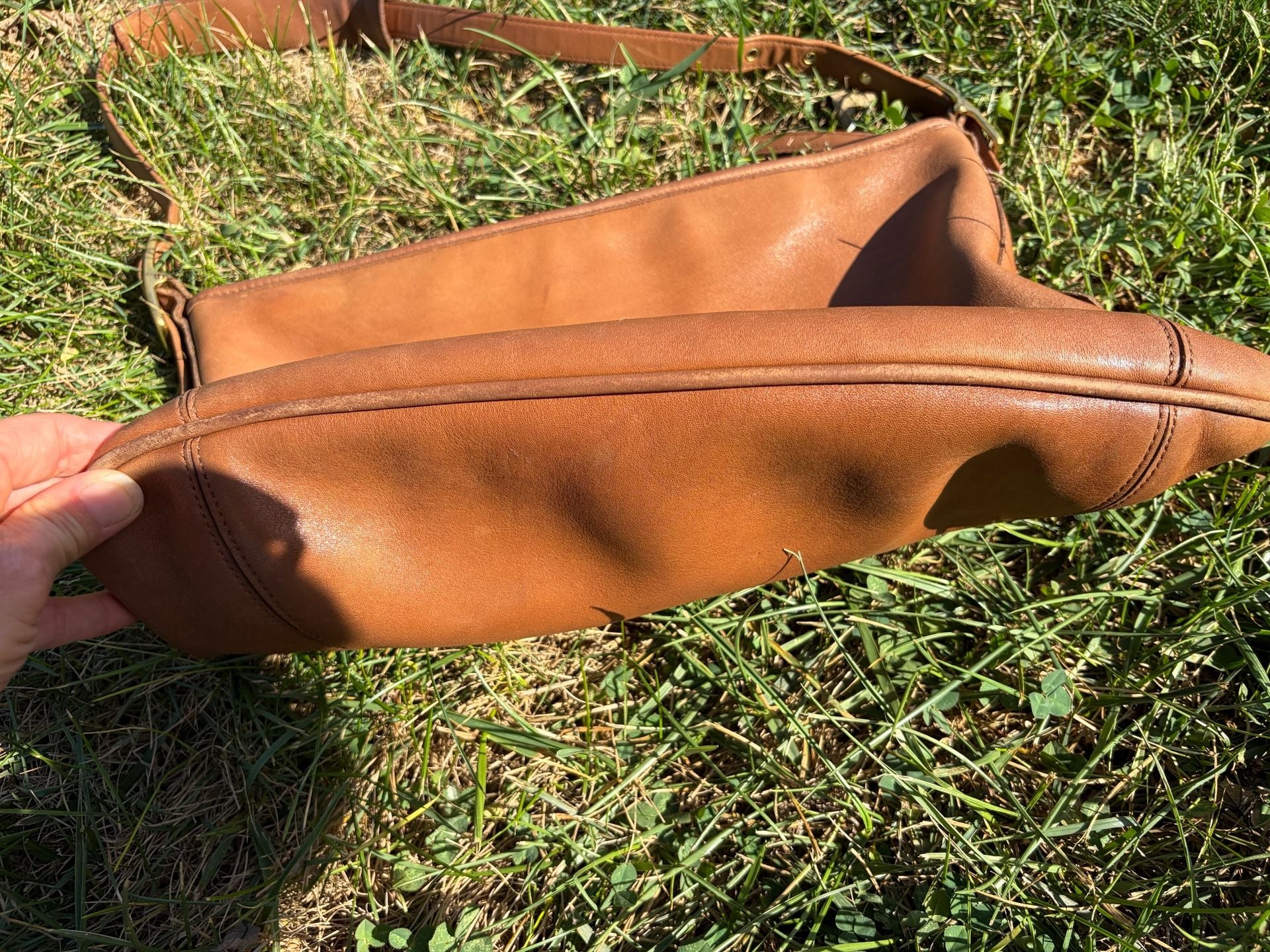 Vintage Coach Leather Hobo Shoulder Bag Brown Tan 6