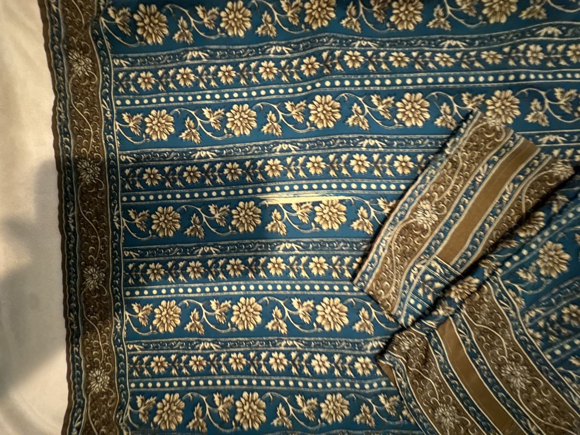 Unbranded Ethnic Kurti Size M Blue Floral Print Cotton Tunic 5