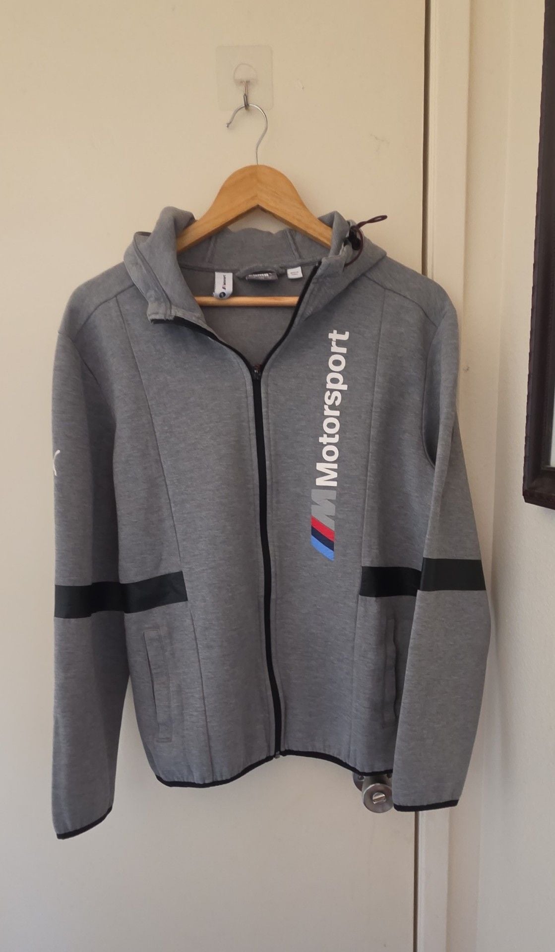 Puma BMW M Motorsport Hoodie Size M Gray Full Zip Jacket 2