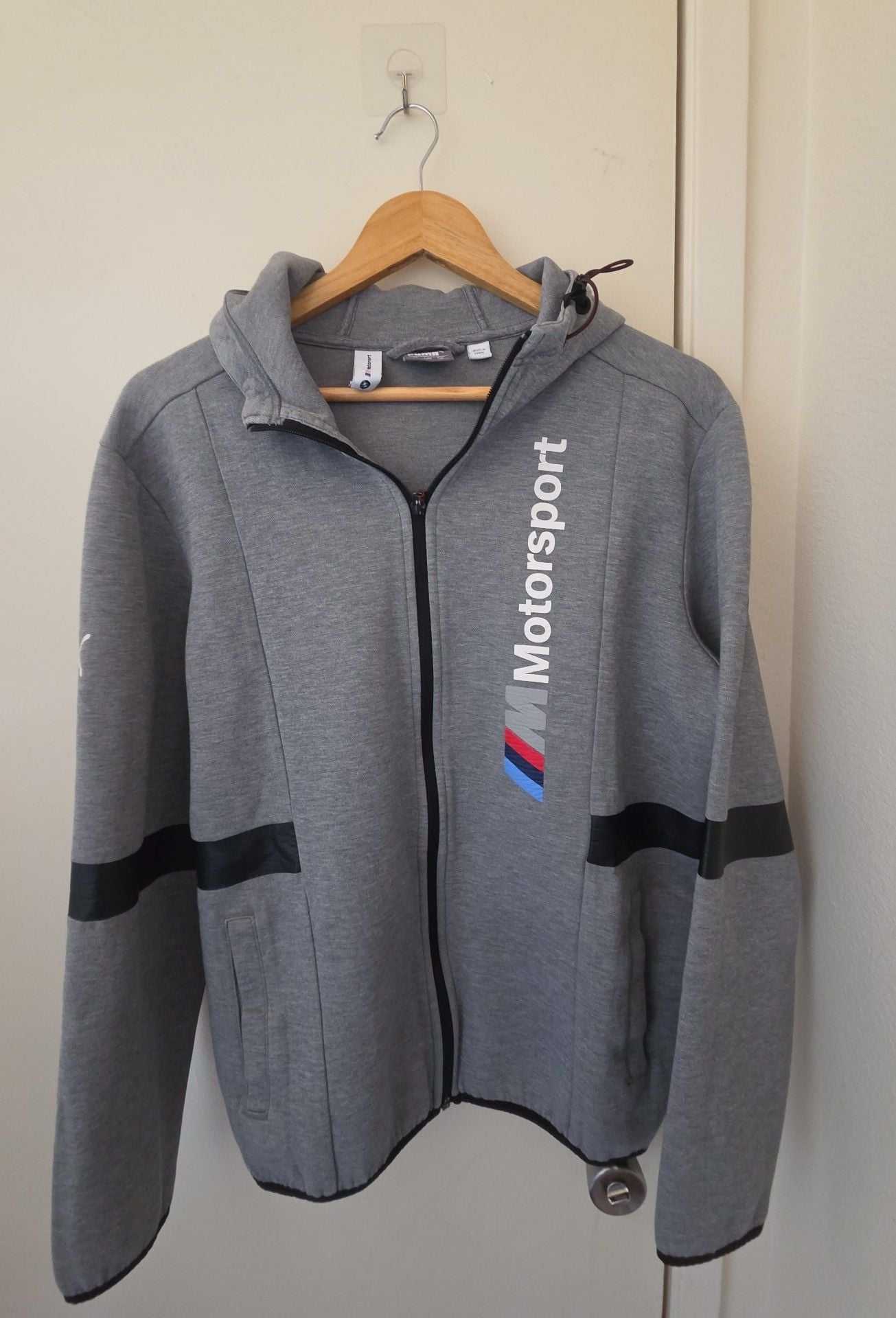 Puma BMW M Motorsport Hoodie Size M Gray Full Zip Jacket 3