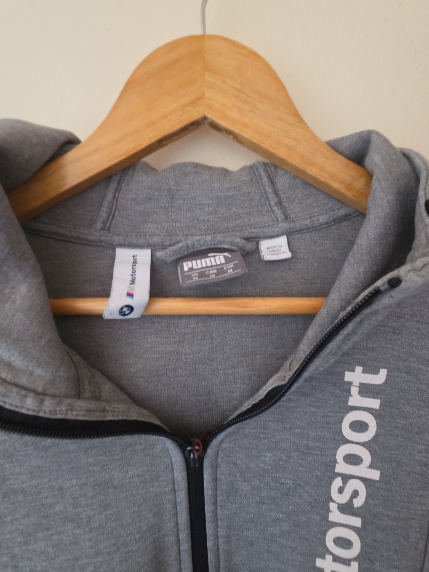 Puma BMW M Motorsport Hoodie Size M Gray Full Zip Jacket 4