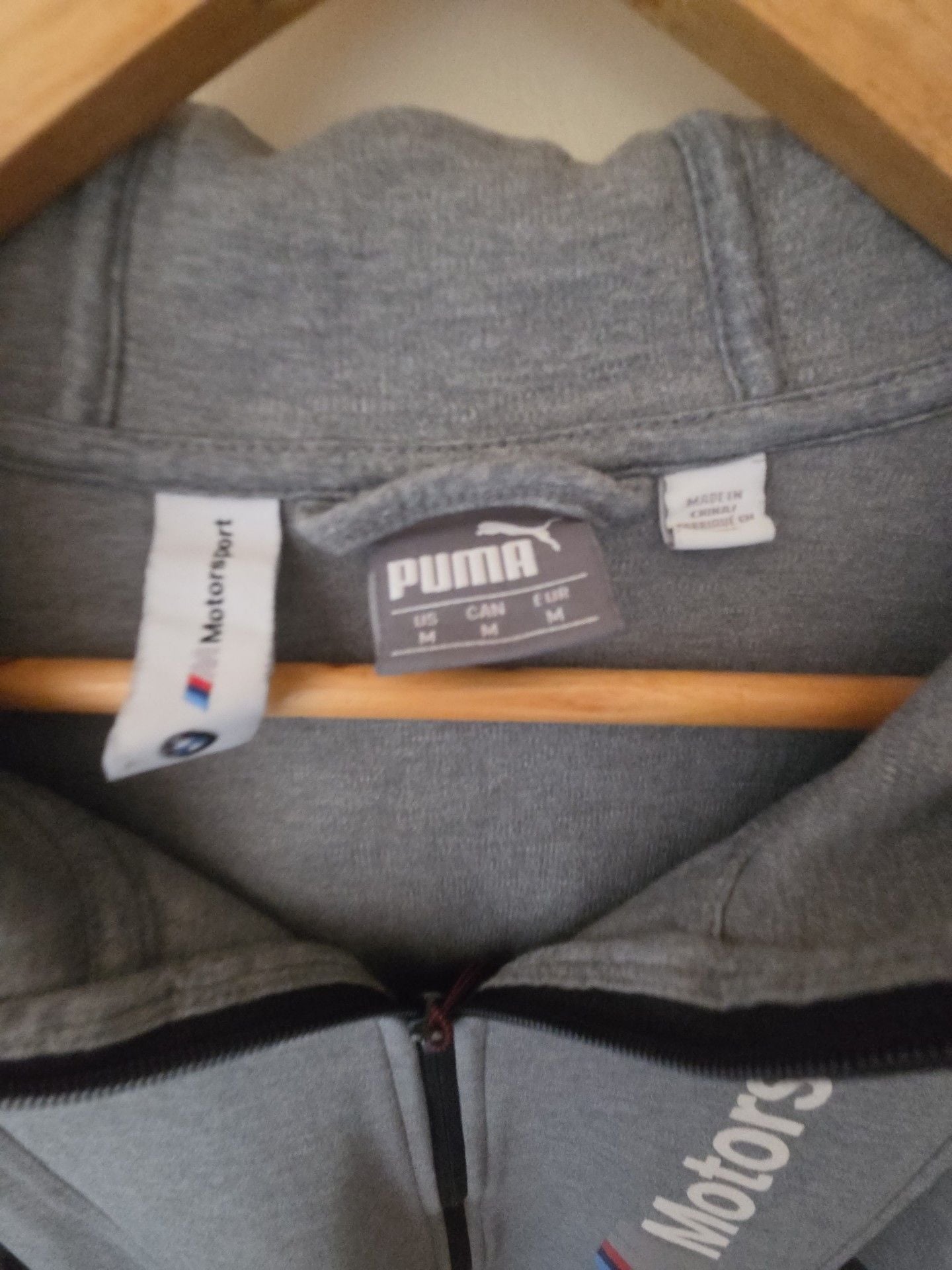 Puma BMW M Motorsport Hoodie Size M Gray Full Zip Jacket 5