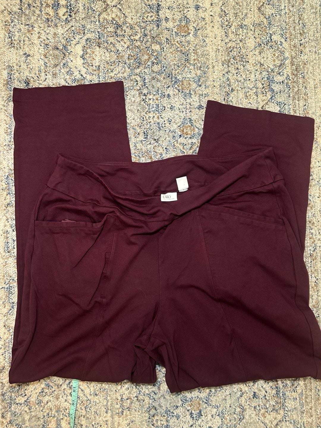 Cato Hi-Rise Pants Size 18/20W Burgundy Casual Stretch Pockets 1