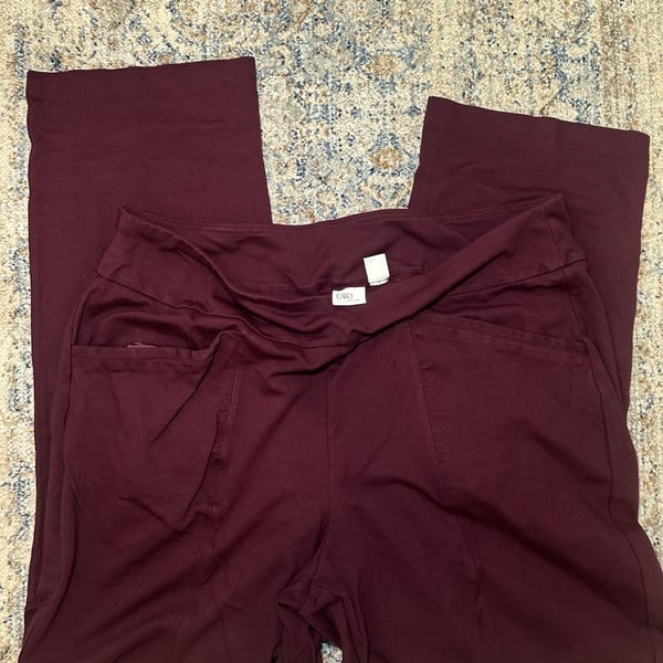 Cato Hi-Rise Pants Size 18/20W Burgundy Casual Stretch Pockets