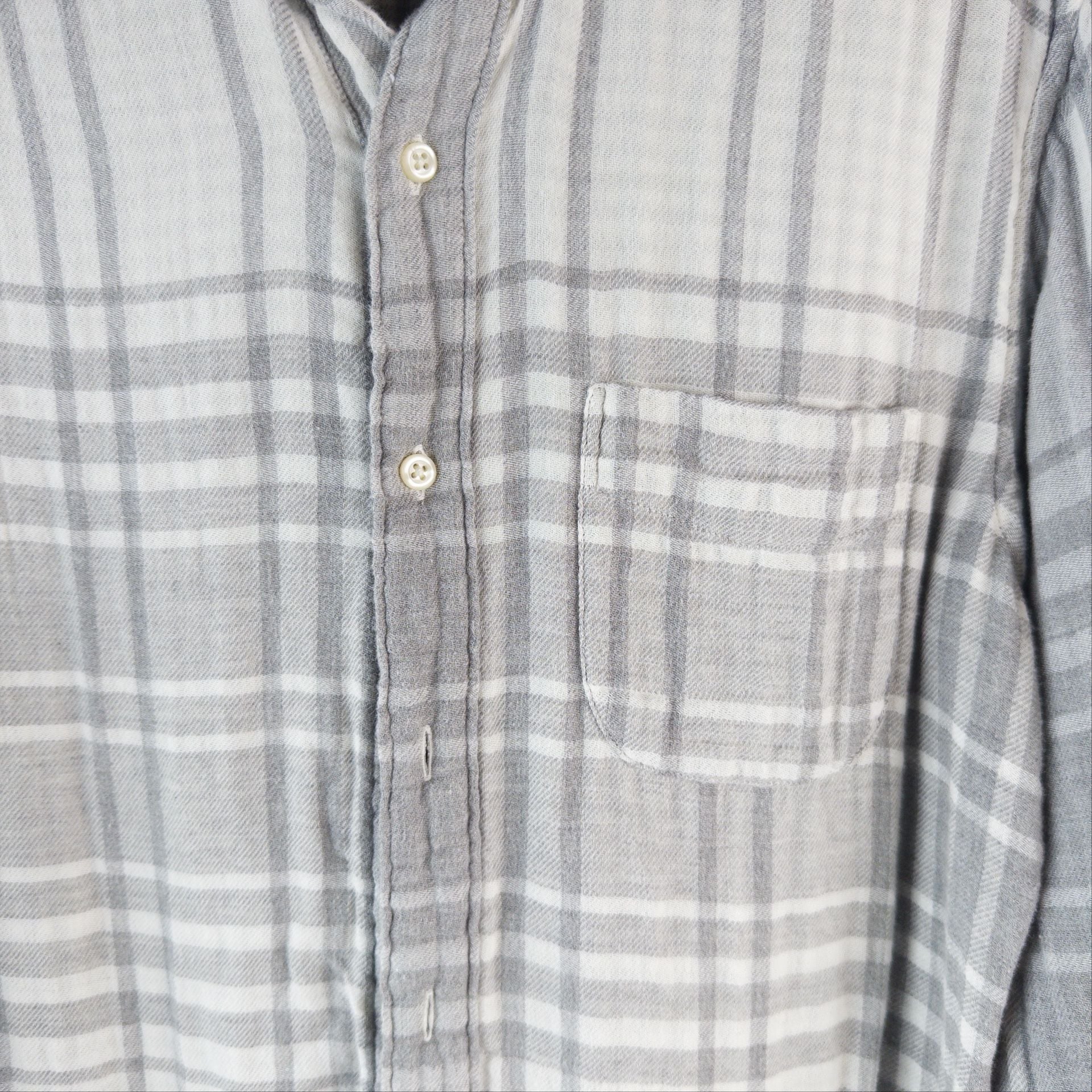 J. Crew Slim Plaid Shirt Size S Gray White Long Sleeve Button Down 3