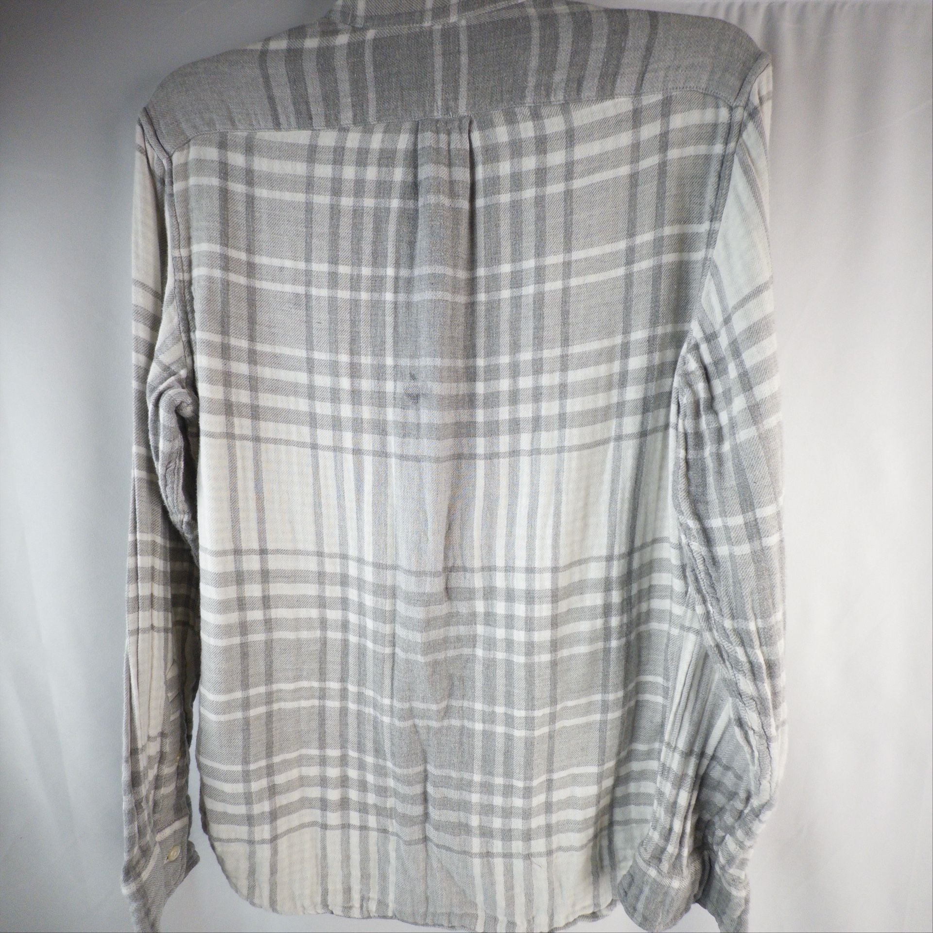J. Crew Slim Plaid Shirt Size S Gray White Long Sleeve Button Down 7