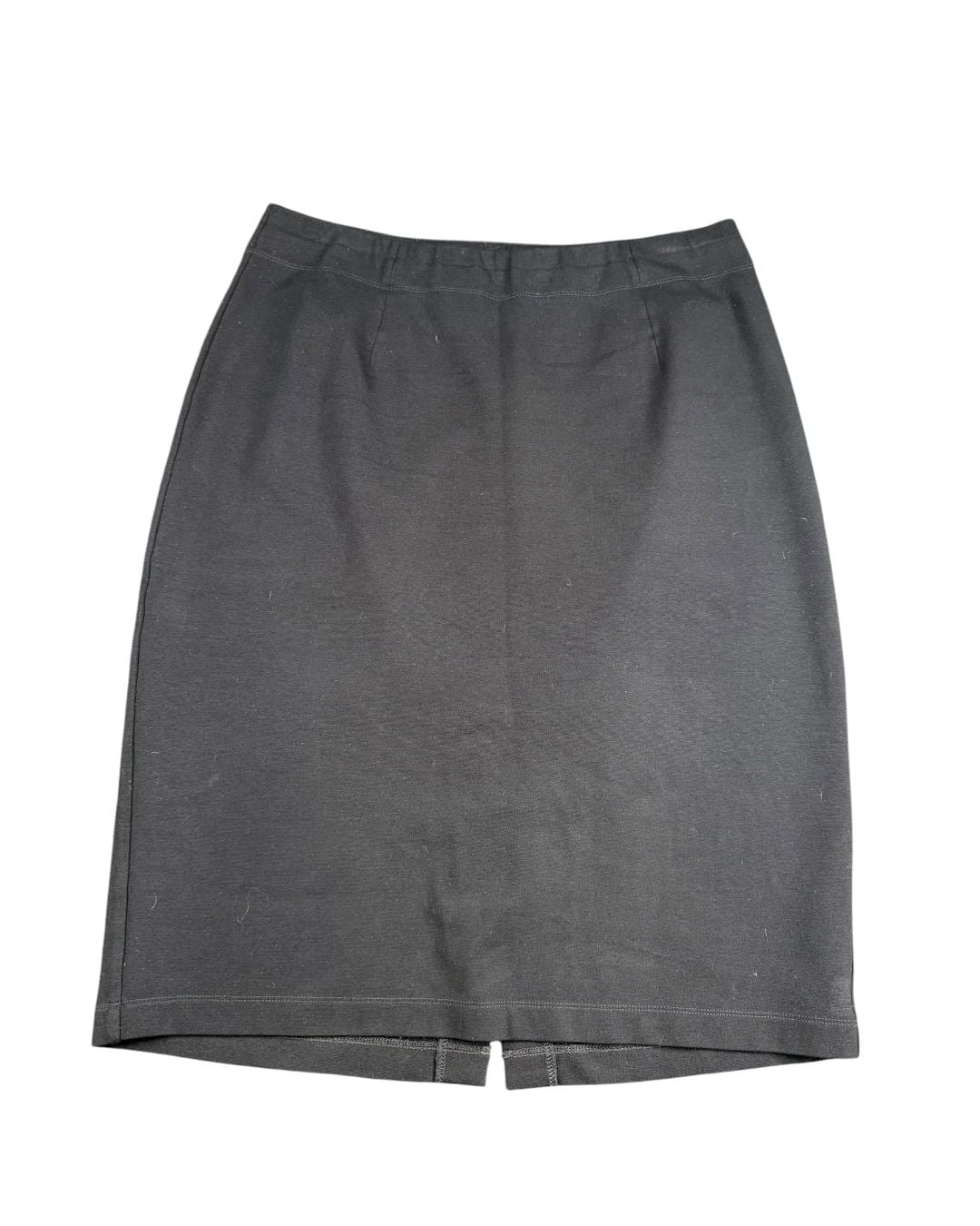 Eileen Fisher Pencil Skirt Size M Black Knit Midi Career Work JS-41 2