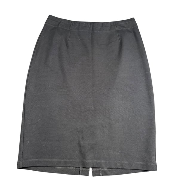 Eileen Fisher Pencil Skirt Size M Black Knit Midi Career Work JS-41