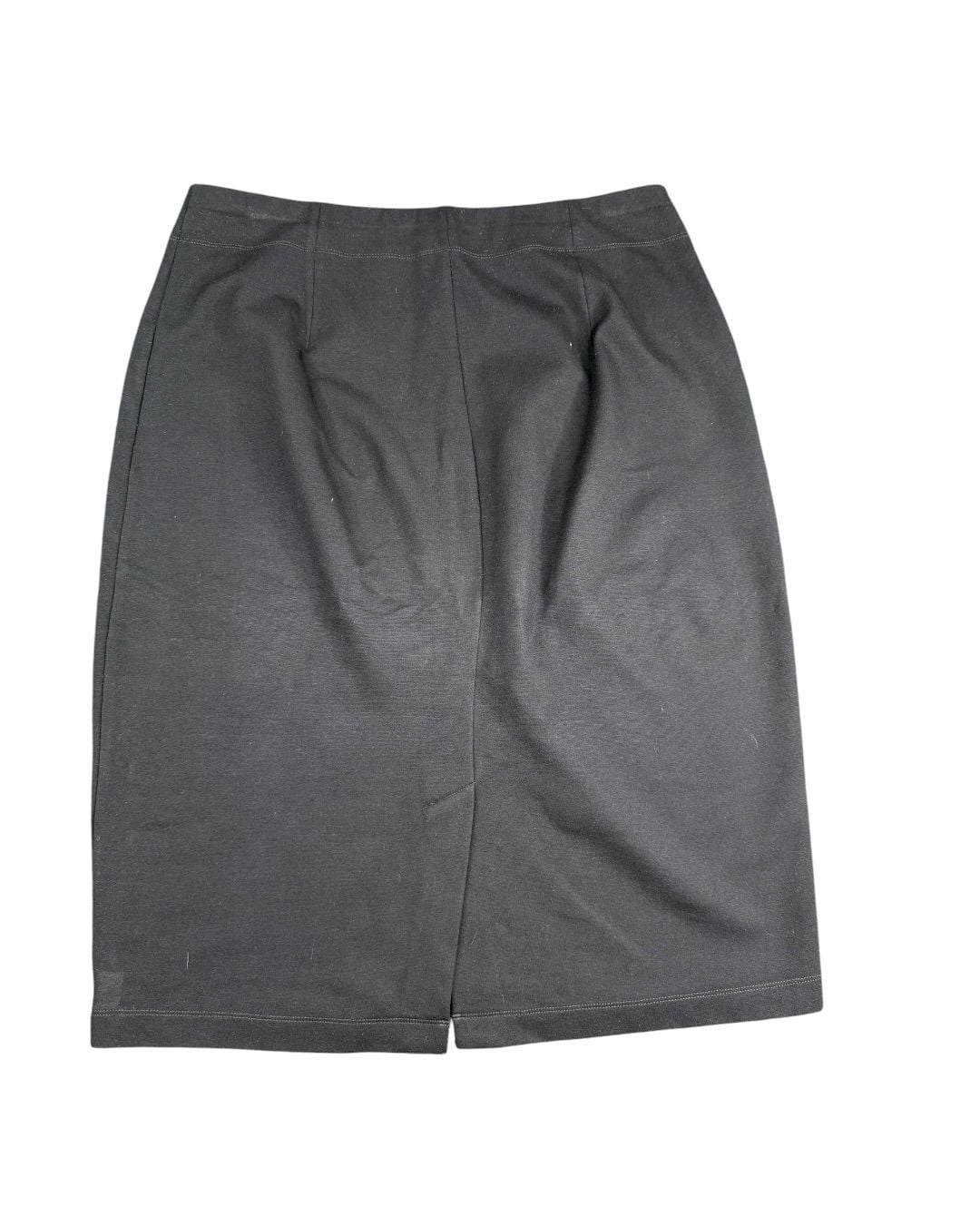 Eileen Fisher Pencil Skirt Size M Black Knit Midi Career Work JS-41 3
