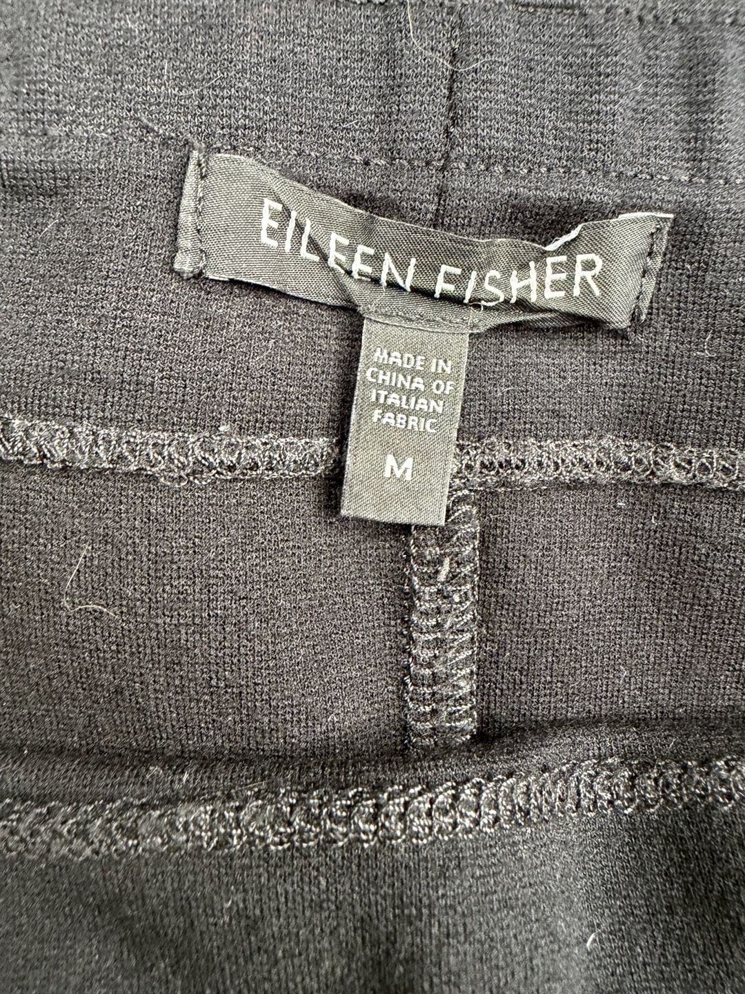 Eileen Fisher Pencil Skirt Size M Black Knit Midi Career Work JS-41 5
