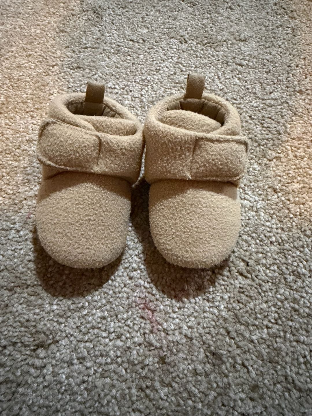 Lullaby Lane Fleece Baby Booties Size 3 (6-9M) Tan 2