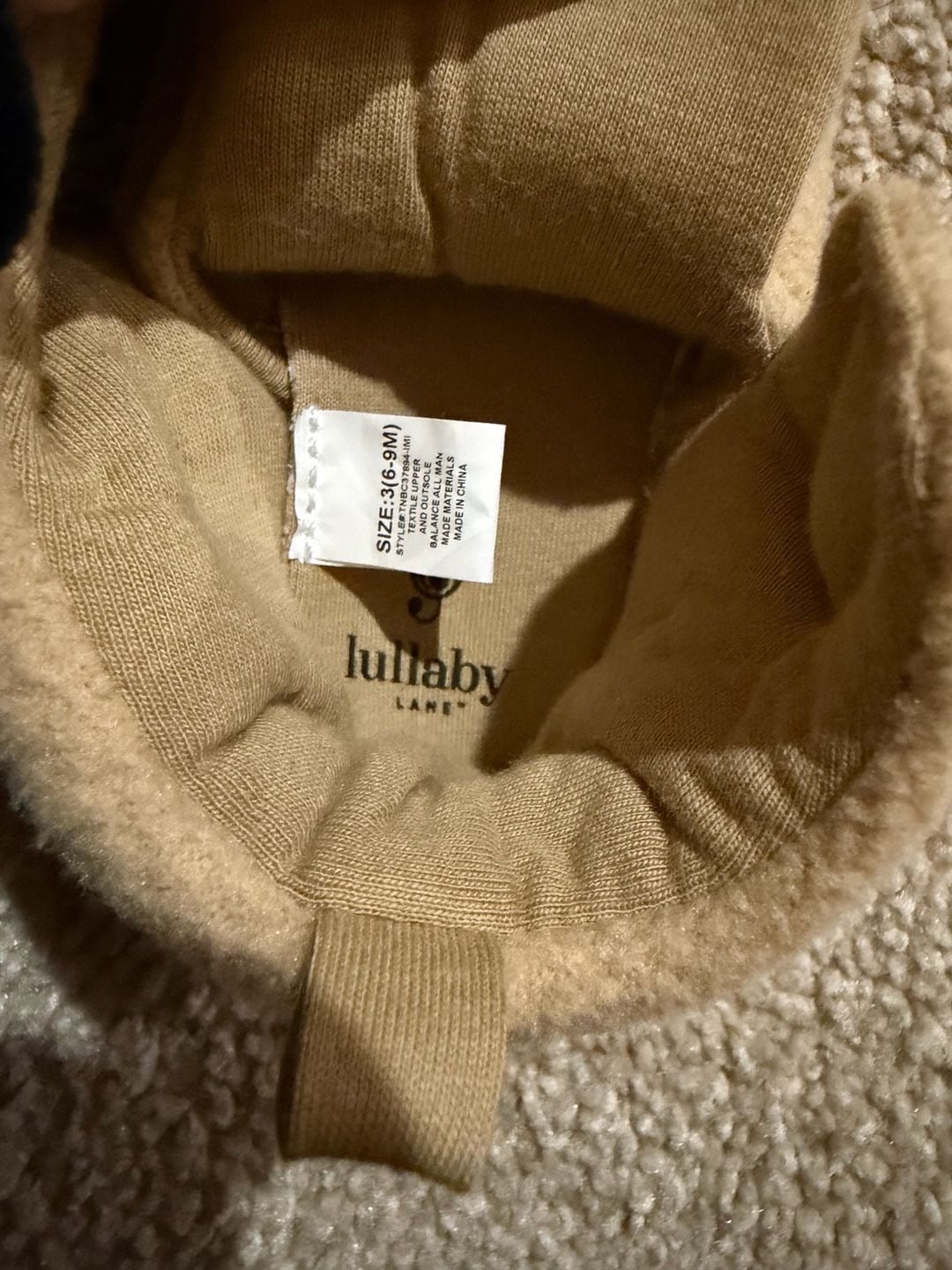 Lullaby Lane Fleece Baby Booties Size 3 (6-9M) Tan 4