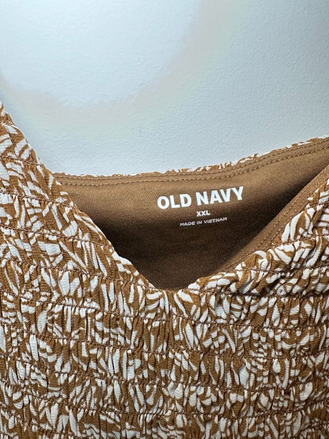 Old Navy V-Neck Mesh Babydoll Cami Size XXL Brown Print Swing Top 4