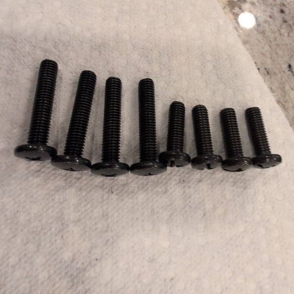 LG TV Stand Base Screws Set of 8 Black Phillips Head