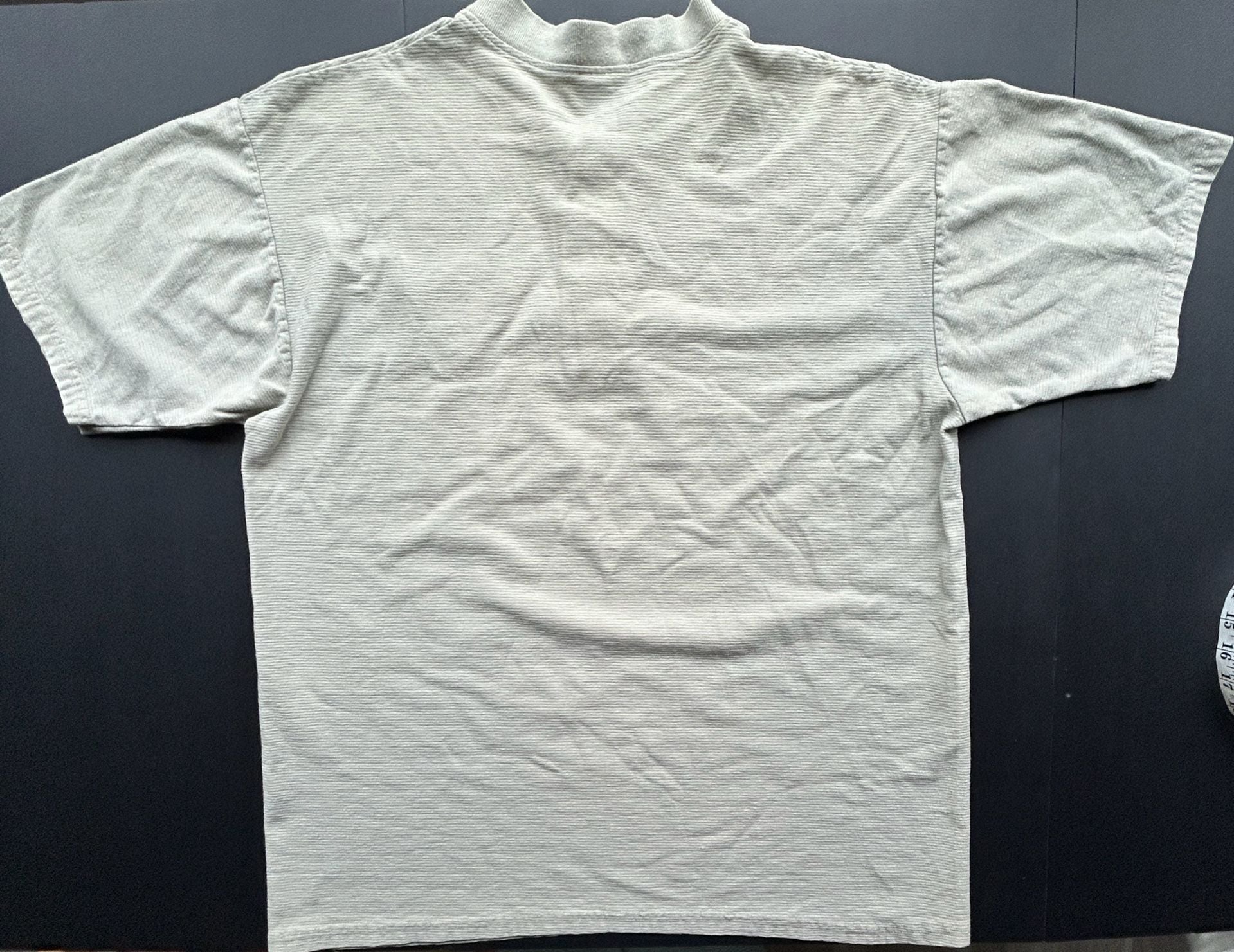 Oneita Hawaii Henley Shirt Size XL Off White Embroidered 8