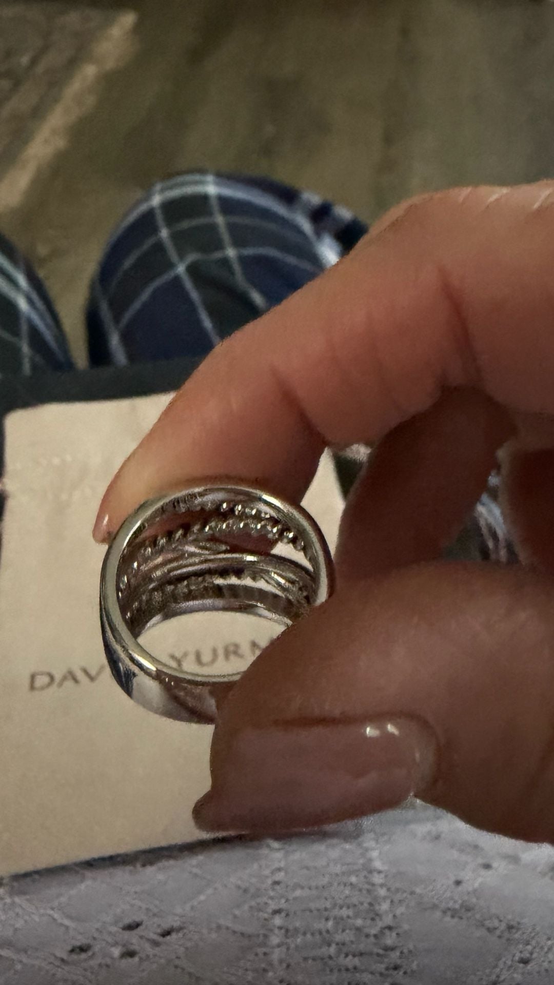 David Yurman Sterling Silver Gold Cable Multi-Row Ring 2