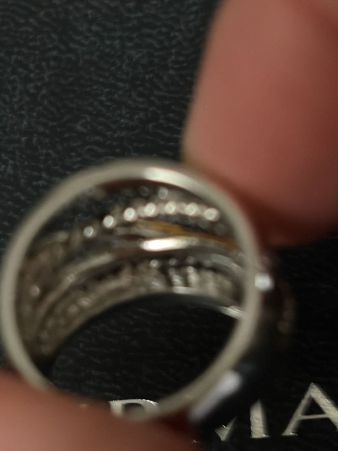 David Yurman Sterling Silver Gold Cable Multi-Row Ring 6