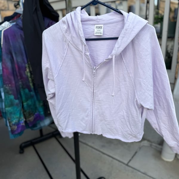 PINK Victoria's Secret Full Zip Hoodie Size M Lilac Purple