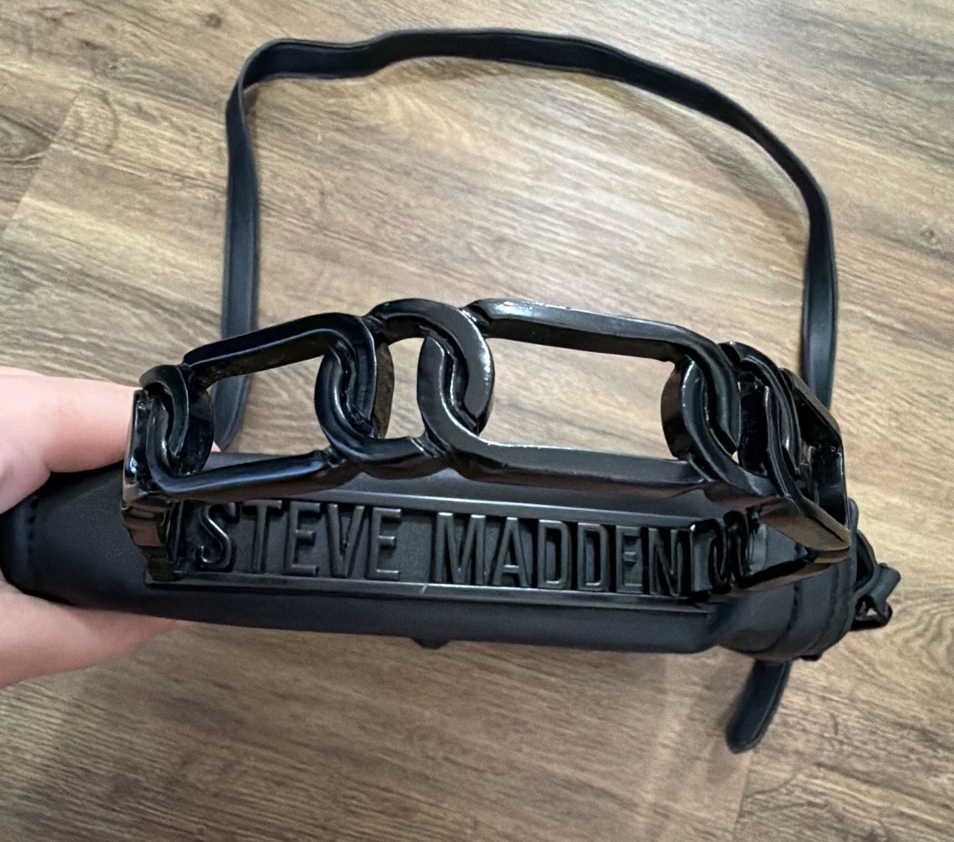 Steve Madden Black Crossbody Handbag With Chain Handle 4