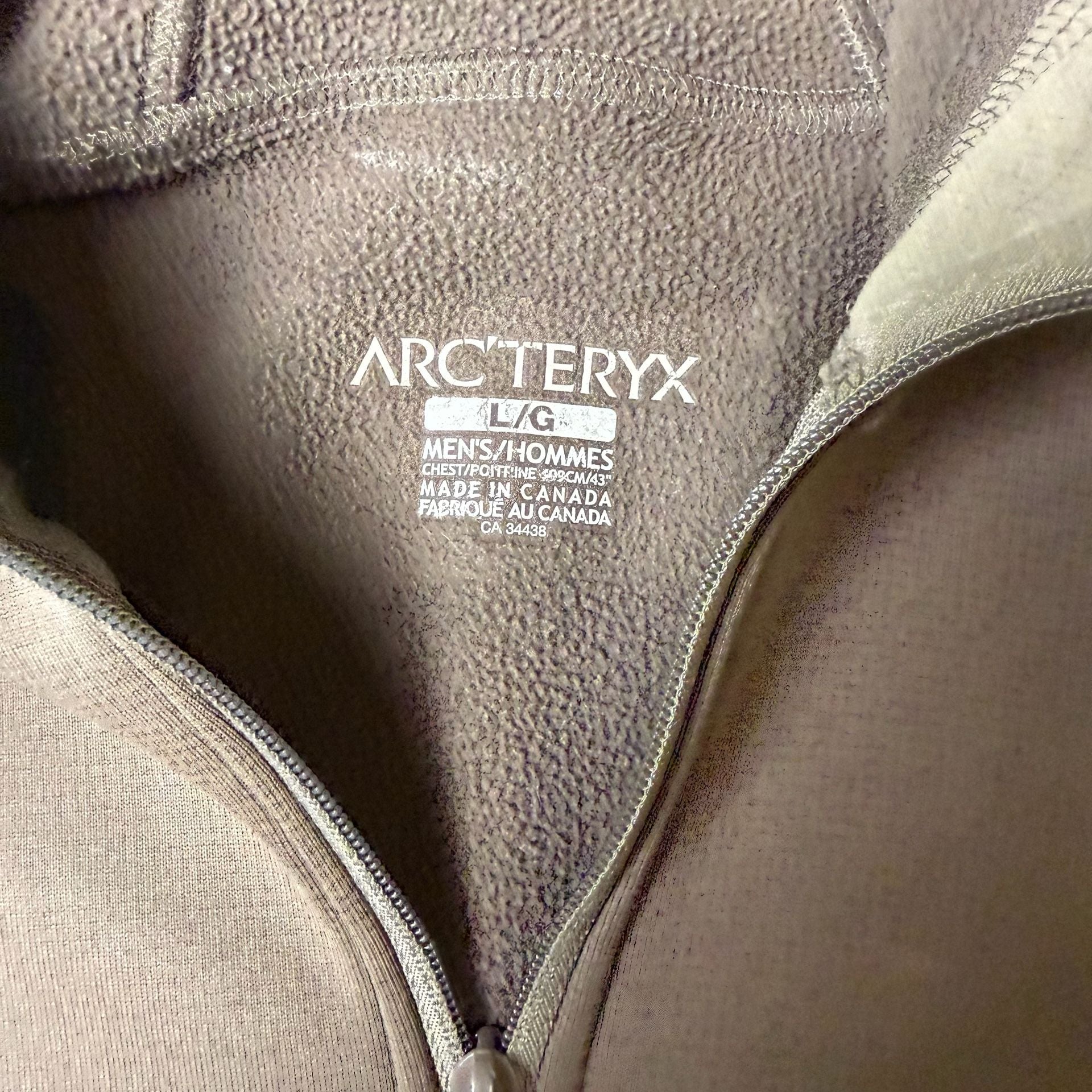 Arc'teryx Polartec Fleece Full Zip Size L Brown  7
