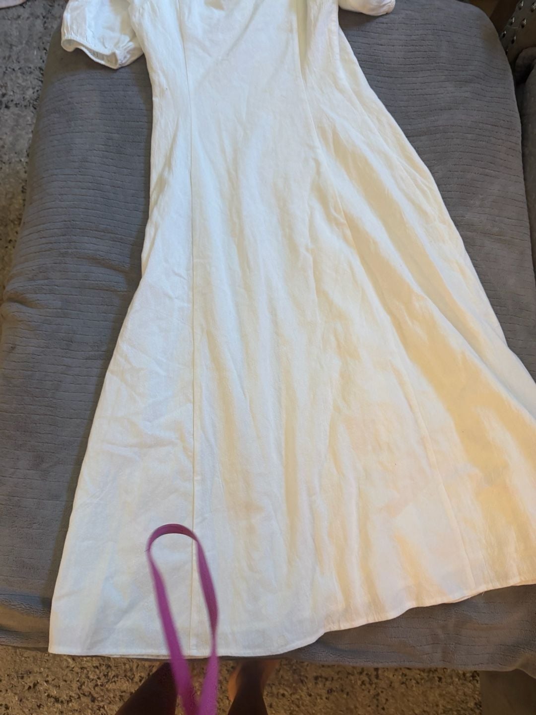 Urban Outfitters Maria Puff Sleeve Button Midi Dress Size S White 7