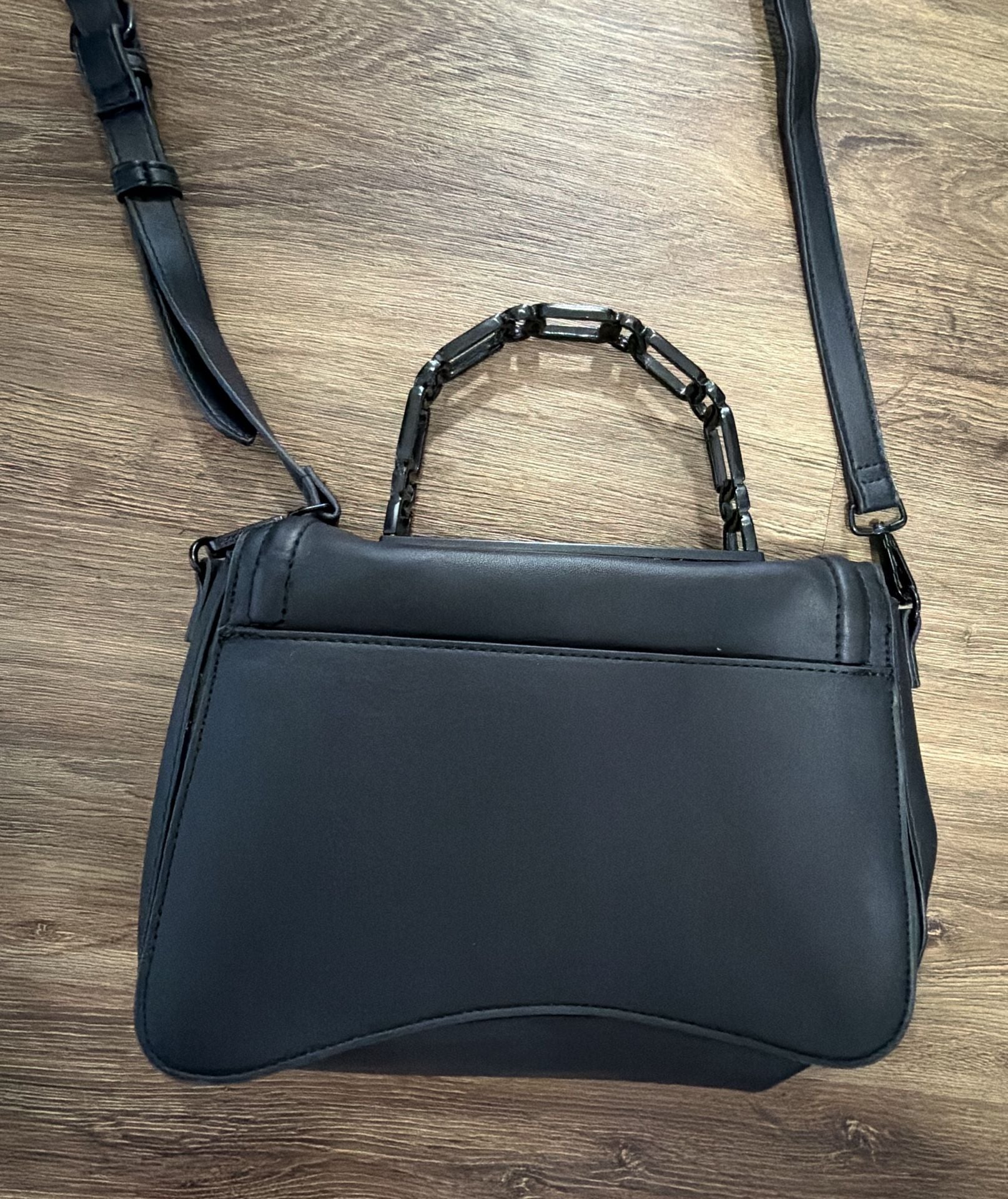 Steve Madden Black Crossbody Handbag With Chain Handle 7