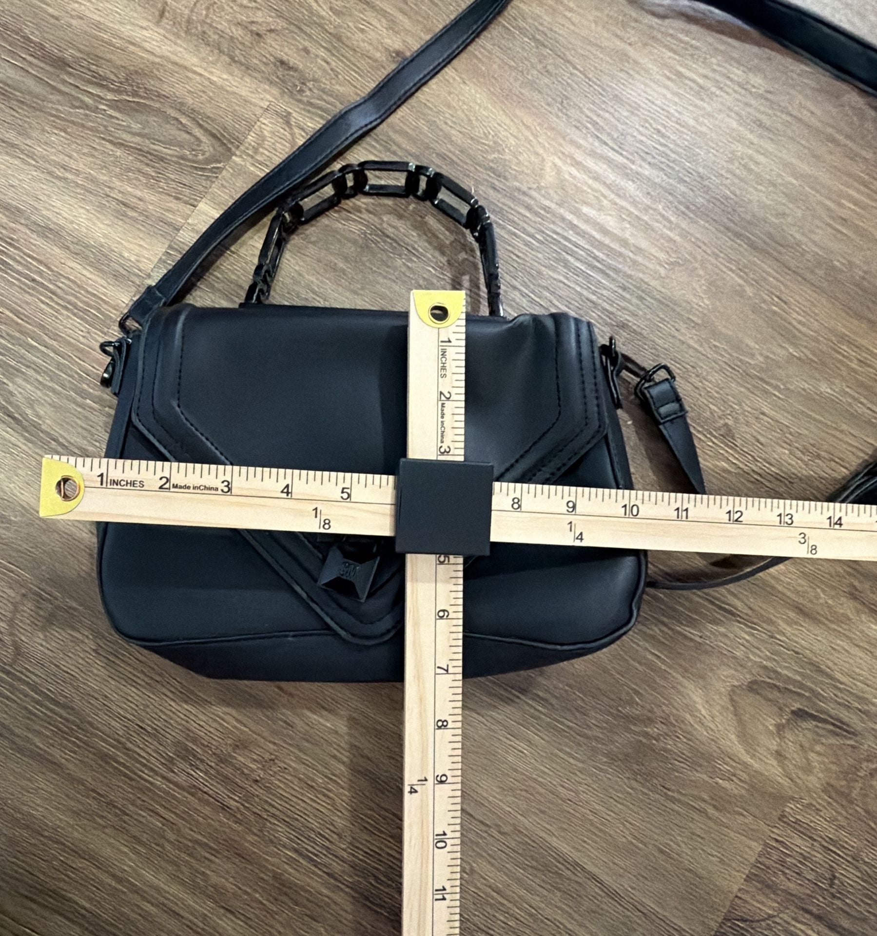 Steve Madden Black Crossbody Handbag With Chain Handle 8