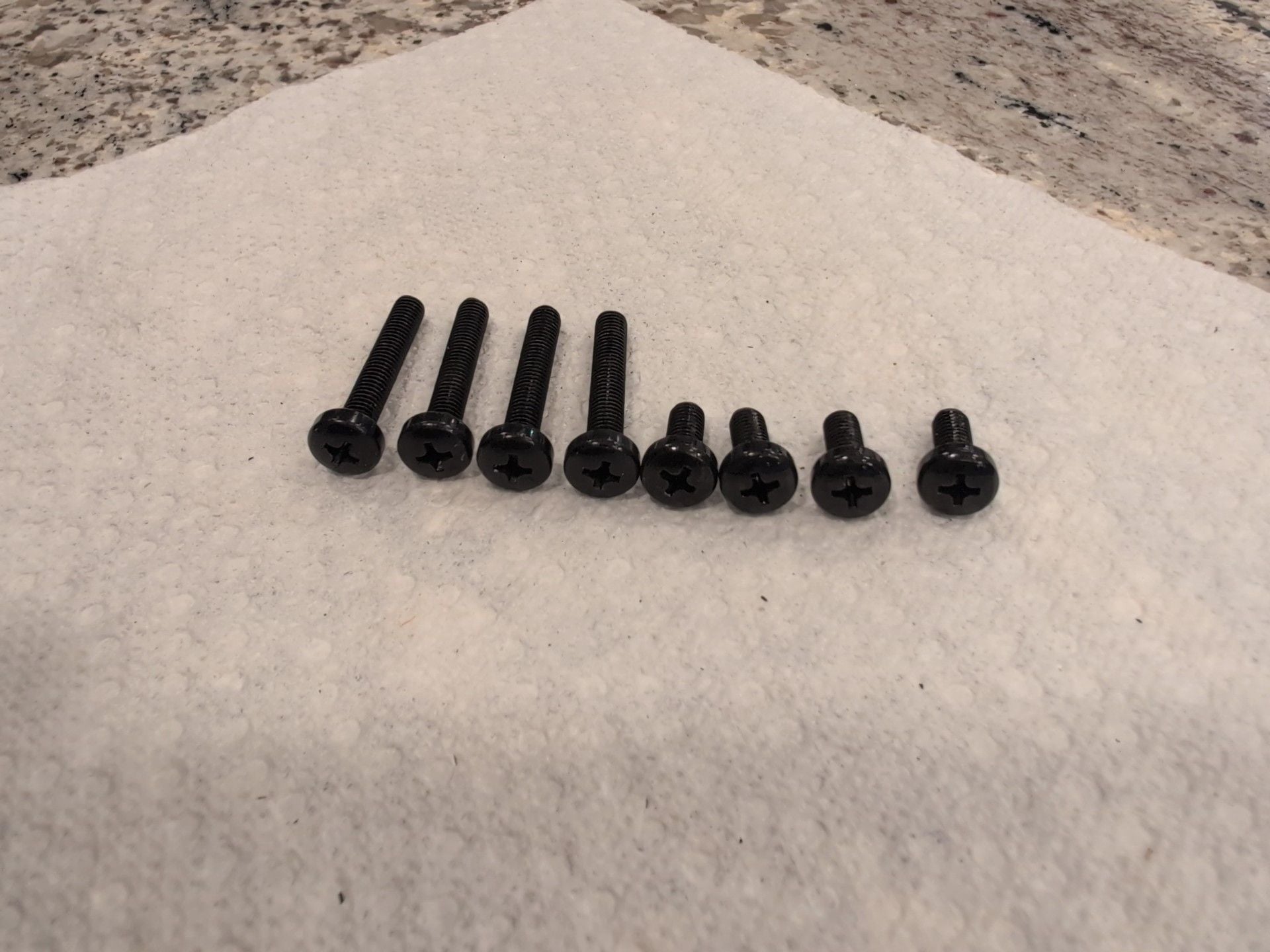 TV Stand Base Screws Black Phillips Machine Screws Set of 8 1